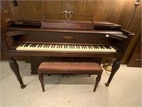 Antique Chickering Boston Piano w/Bench Ivory
