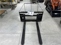 Unused SKID STEER 48" Pallet Fork frame with 4'