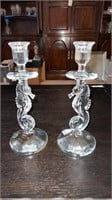 Waterford Crystal Seahorse candlesticks (2)