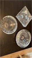 (3) Waterford Crystal ashtrays