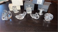 Waterford, Crystal paperweights (7) including