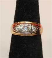 14kt yellow gold Three Stone Diamond Ring