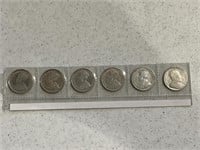 6- Cdn Silver Quarters 1910,12,13,16,17,18