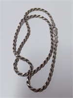 Marked 925 Rope Style Neckace- 16.3g