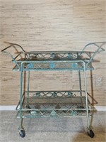 2-Tier Metal Patio Tea / Flower Cart