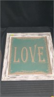 Love on burlap wall art Approximately 21 x 21