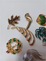 Lot of Various Vtg. Brooches One Marked Gerry a