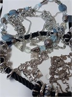 Lot of Silvertone Jewelry to Include Necklaces,