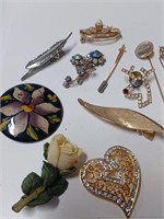 Lot of Vtg. Brooches and Stick Pins
