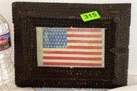 Tramp Art frame w/48 star flag