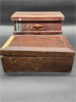 2- Vintage Wooden Jewelry Boxes