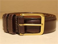 Men's Coach Brown Leather Belt, Size 38