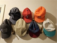 7- Hats + Rack: English Driving, Winter Muff Hat,