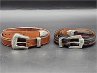 2- Onyx by Brighton & Resistol Western Style Belts