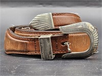 Men's L.L. Bean Brown Leather Belt, Size 38