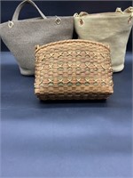 2- Soft Weave Tote Bags & 1- Basket Purse