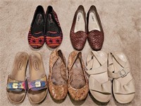 5- Pair Ladies Flats & Shoes, Size 7.5