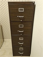 4- Drawer Brown Metal Vertical File Cabinet