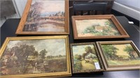 Vintage framed artwork - variety of sizes - lot