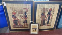 Vintage - Egyptian framed artwork - 16 x 20 inch