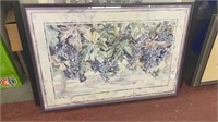 Vintage - framed print- grapes -17 x 24 inch