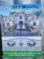 1-Set of New 20' Bi Parting Wrought Iron Gates