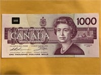 1988 Cdn $1000 Bank Note: Nice Condition