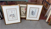 Framed floral print picture 16 x 22 inch and