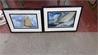 2 Sailing Ship pictures. 16 x 21 inches and 18 x