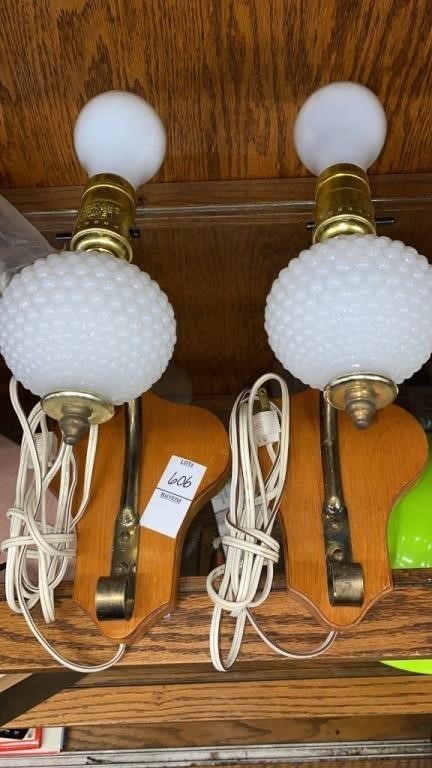 Pair of wall lamp sconces. No shades