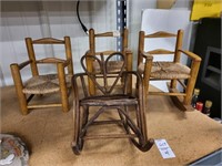 Assortment of doll chairs