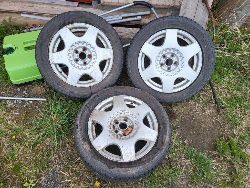 3 VOLKSWAGEN WHEELS AND TIRES 205/55R16