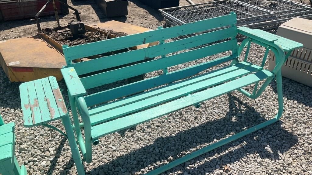 Wooden rocking bench