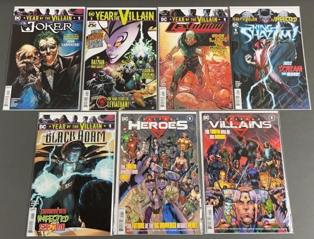7pc DC Year Of The Villain & Heroes #1 Comic Books