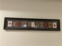 Framed game room sign