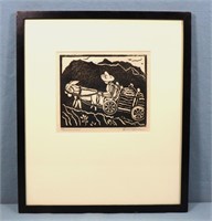 ARMIN, Emil "Firewood" Woodcut Print