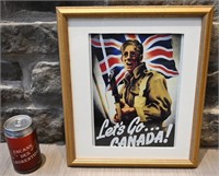 Affiche de guerre Let's go Canada, encadrée