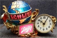 Vintage 1976 Schlitz Motion Globe Clock Light Sign