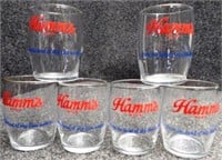 (6) Hamm's Beer Barrel Glasses