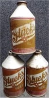 (3) Gluek's Cone Top Beer Cans