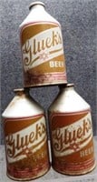 (3) Gluek's Cone Top Beer Cans
