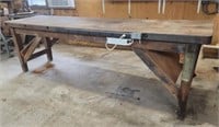 115"X 30"  old word craftsman work bench with 3"