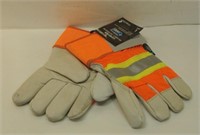 Orange 3M Leather Palm Work Glove