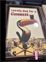 **GUINNESS BEER POSTER - FRAMED @ 2' X 3'