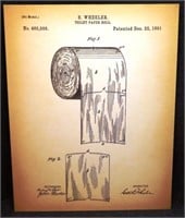 Toilet Paper Patent Canvas Art Illustration