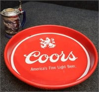 Coors Beer Tray & Eagle Stein / Tankered