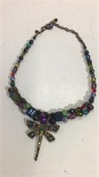 Chico's Beaded Necklace with Dragonfly K16G