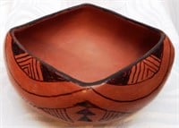 Signed Ida Redbird Native American Pottery Bowl