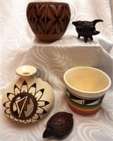 Signed & Unsigned Pottery, Turtle Whistle & More