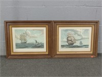 2x The Bid Gordon Grant Nautical Themed Art